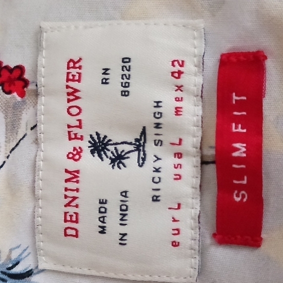 Denim & Flower Slim Fit Tropical Vibe Button Down - Picture 6 of 8
